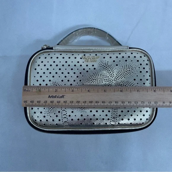 New VICTORIA'S SECRET GOLD LASER CUT  PALM TREE BEAUTY BAG MAKEUP COSMETIC CASE - Picture 5 of 8